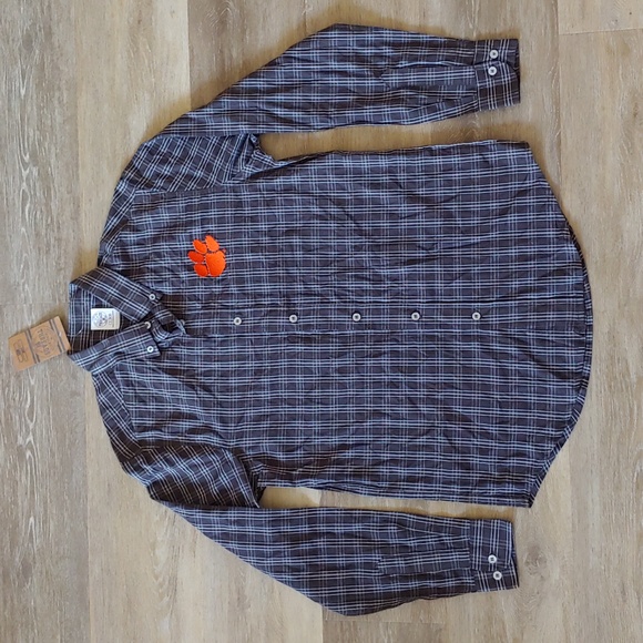 NWT Rivalry Threads Men's Clemson Tigers Long Sleeve Button Down Shirt Size M - Picture 1 of 7